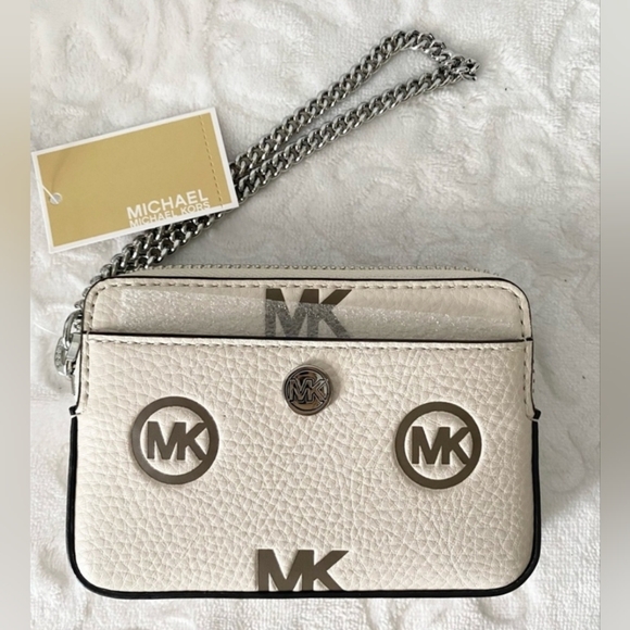 Michael Kors Handbags - Michael Kors embossed logo chain card case with box NWT